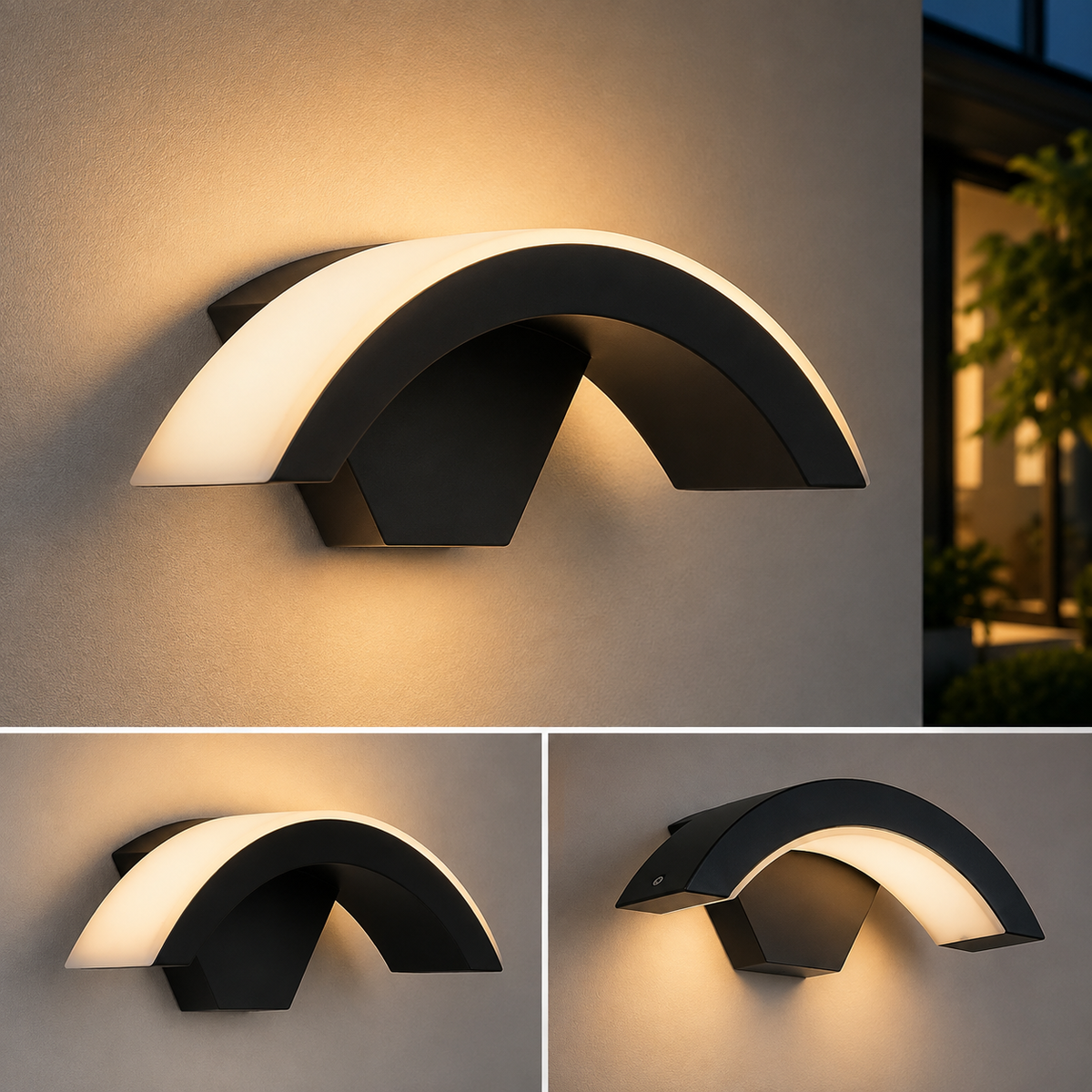 LED Curved Moon Wall Light