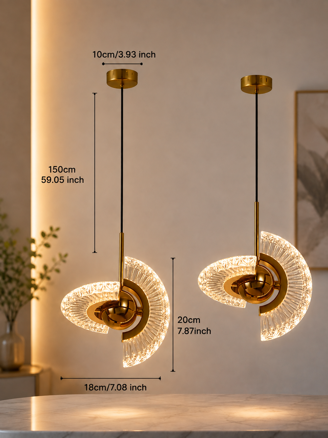 Crystal Halo LED Pendant Light