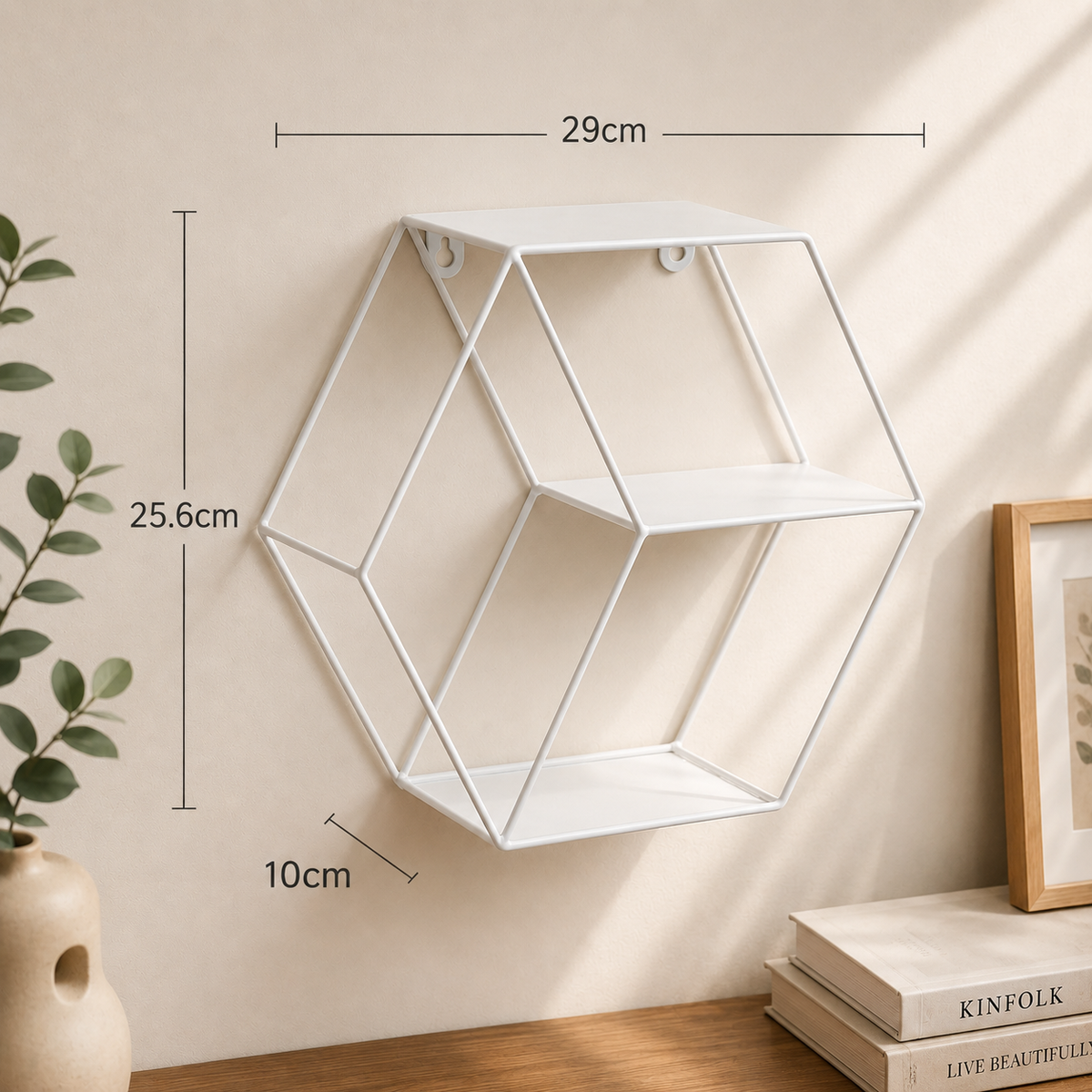 HexaFrame Modern Geometric Wall Shelf