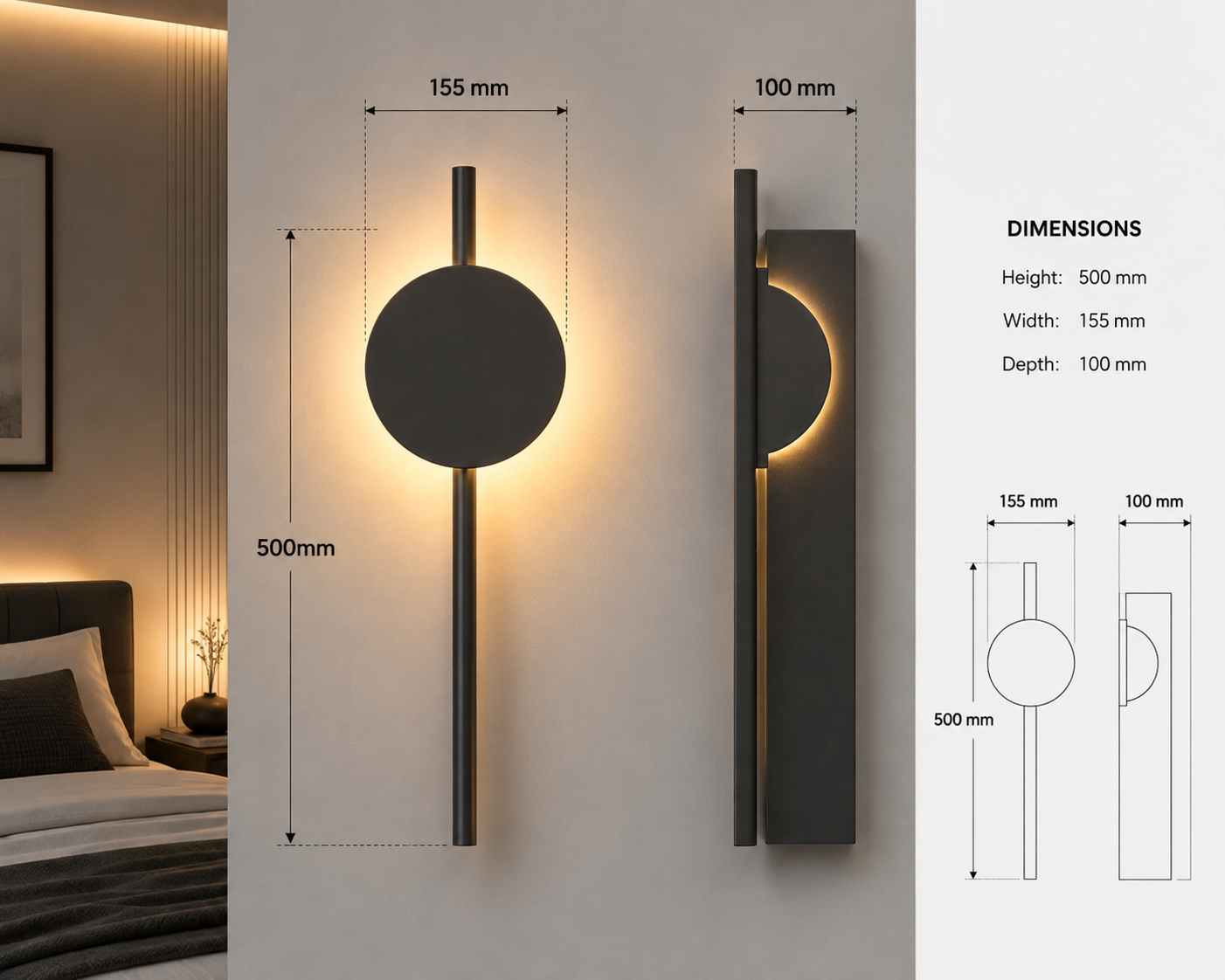 Modern Corrugated LED Wall Light | Waterproof Minimalist Indoor & Outdoor Wall Sconce