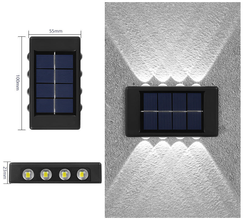 Solar Dual-Head Waterproof Outdoor Wall Lamp
