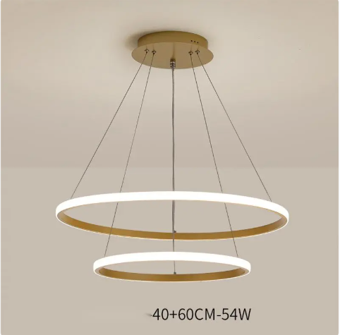 Modern LED Ring Chandelier – Dimmable Smart Ceiling Light with Remote Control