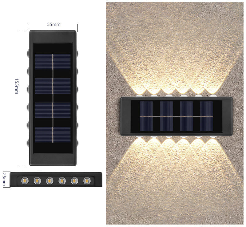 Solar Dual-Head Waterproof Outdoor Wall Lamp