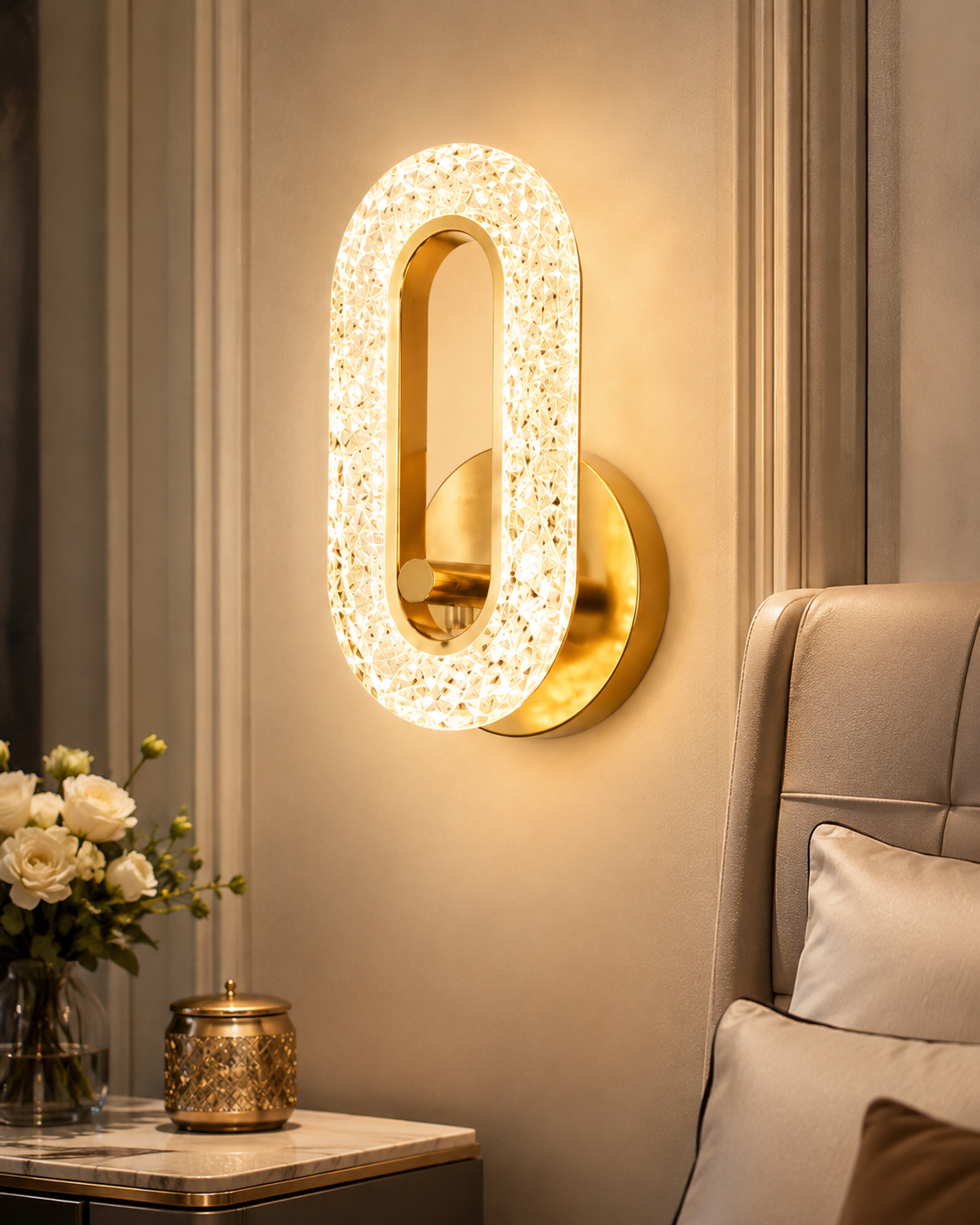 Luxury Gold LED Wall Sconce