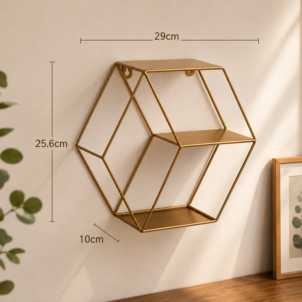 HexaFrame Modern Geometric Wall Shelf