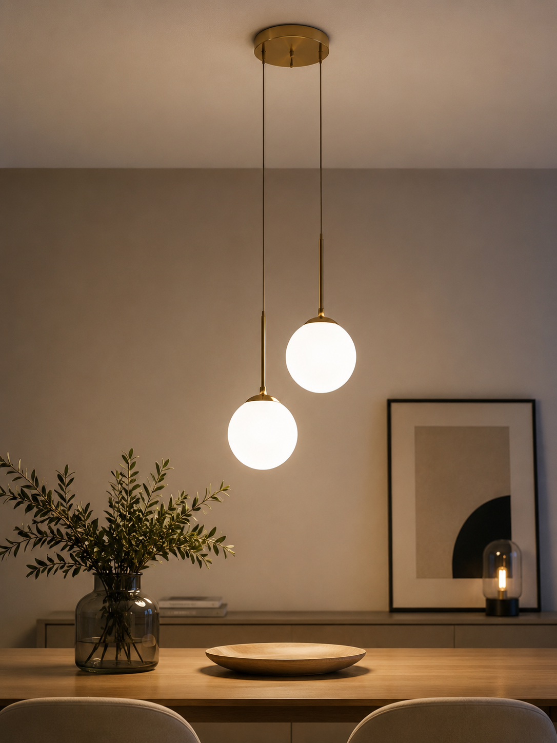 Modern Glass Globe Pendant Light