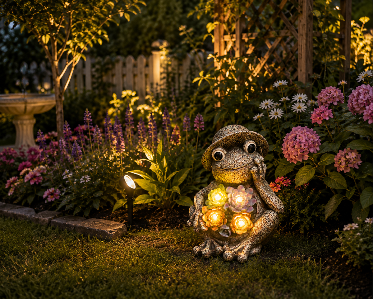 Solar Frog Garden Light