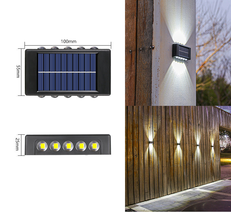 Solar Dual-Head Waterproof Outdoor Wall Lamp
