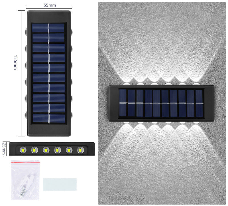 Solar Dual-Head Waterproof Outdoor Wall Lamp