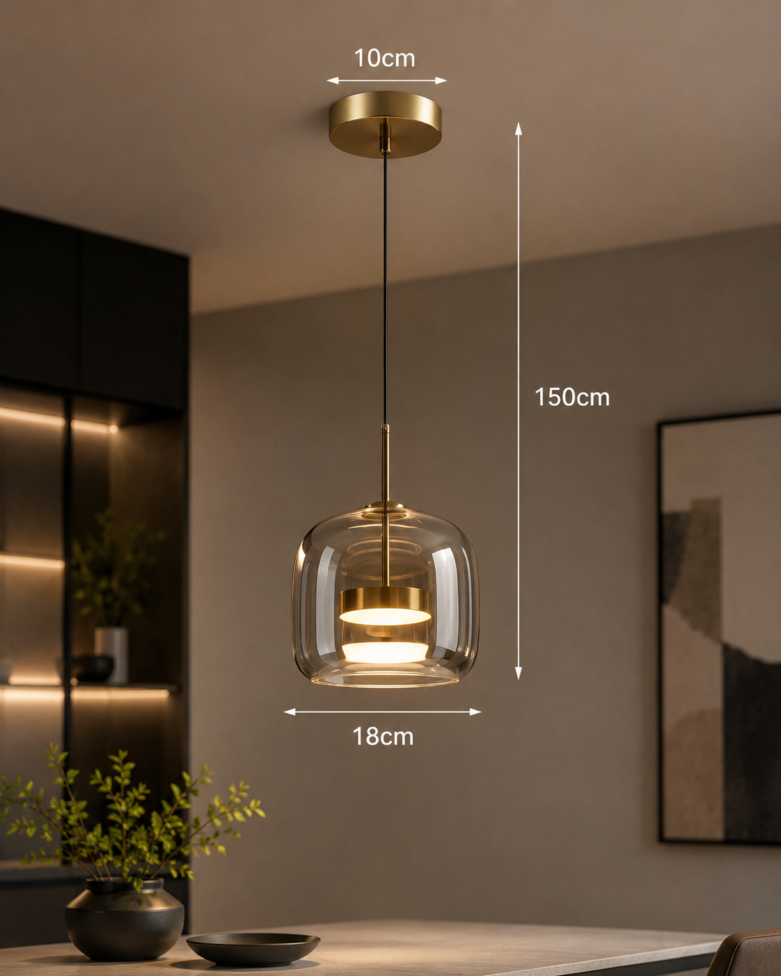 Modern Glass Trio Pendant Light
