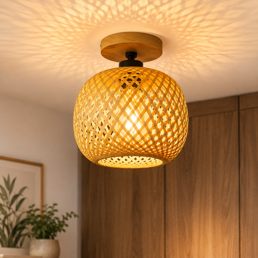 Bamboo Glow Lamp – Handmade Japanese Bamboo Ceiling Light