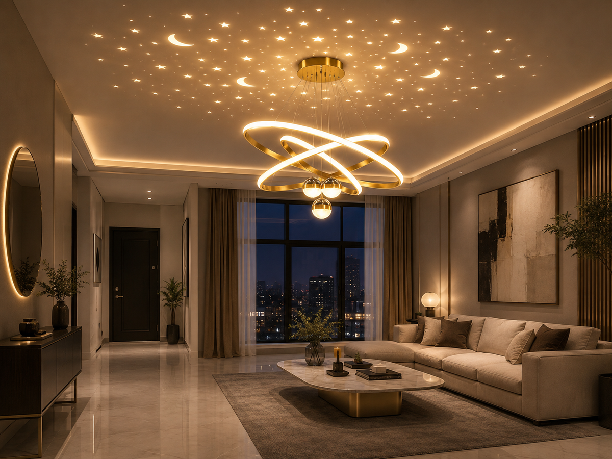 Modern 3- Ring LED Chandelier