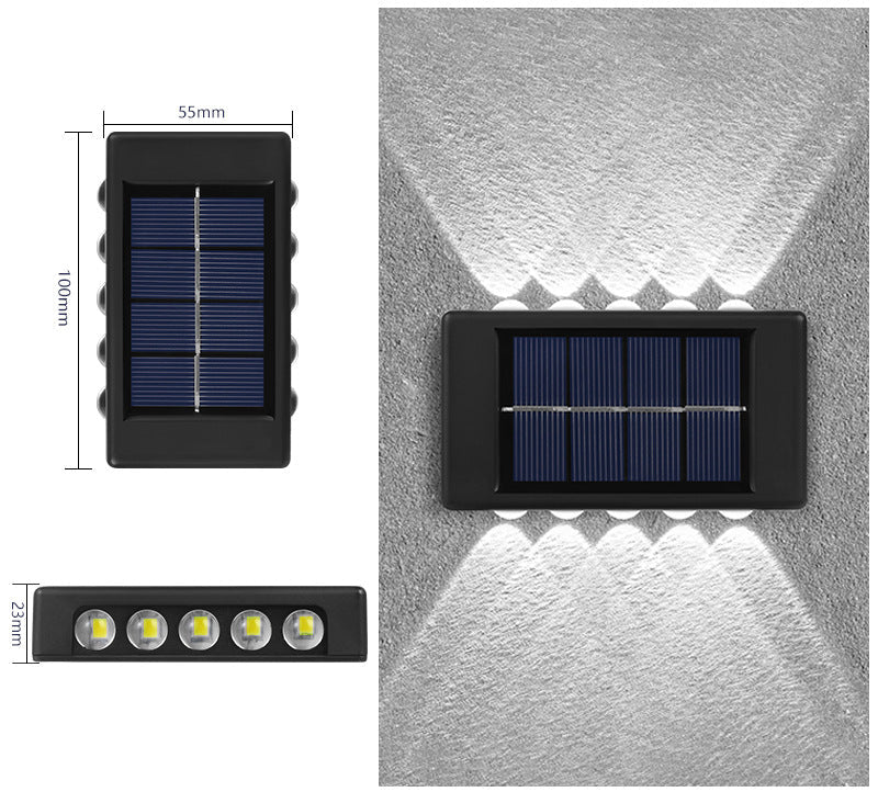 Solar Dual-Head Waterproof Outdoor Wall Lamp