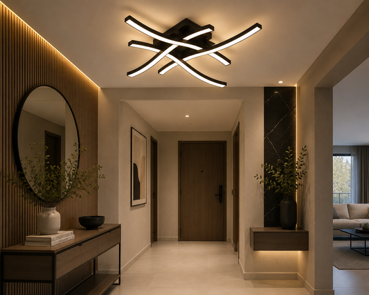 Modern LED Dimmable Ceiling Light – 4-Curve Contemporary Chandelier