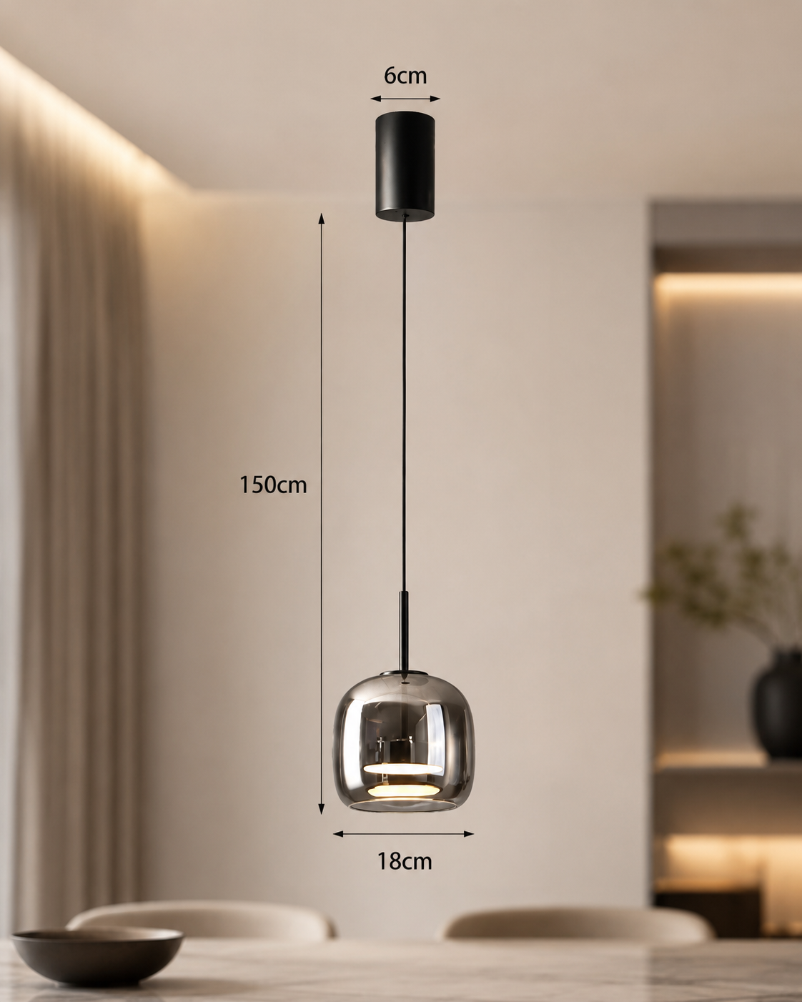 Modern Glass Trio Pendant Light