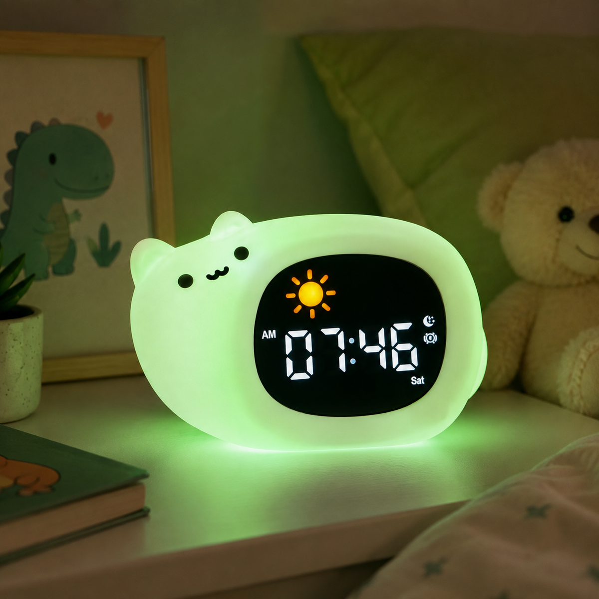 Cute LED Alarm Clock Night Light