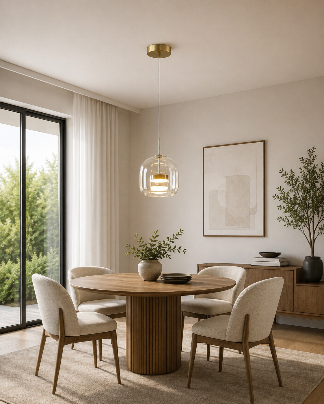 Modern Glass Trio Pendant Light