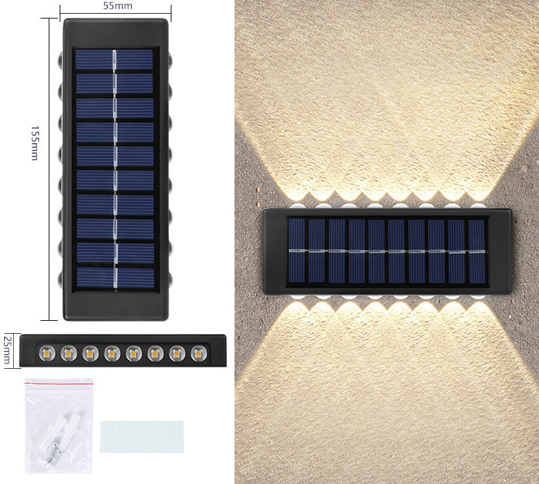 Solar Dual-Head Waterproof Outdoor Wall Lamp