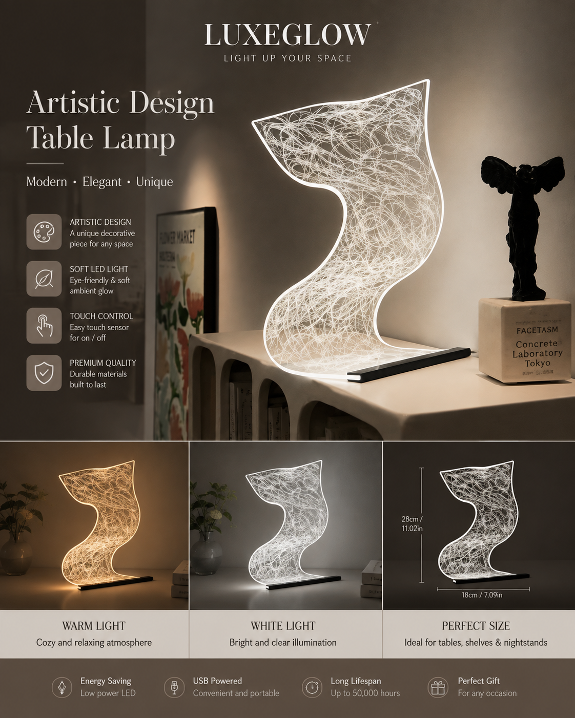 Lux Glow Bedside Lamp