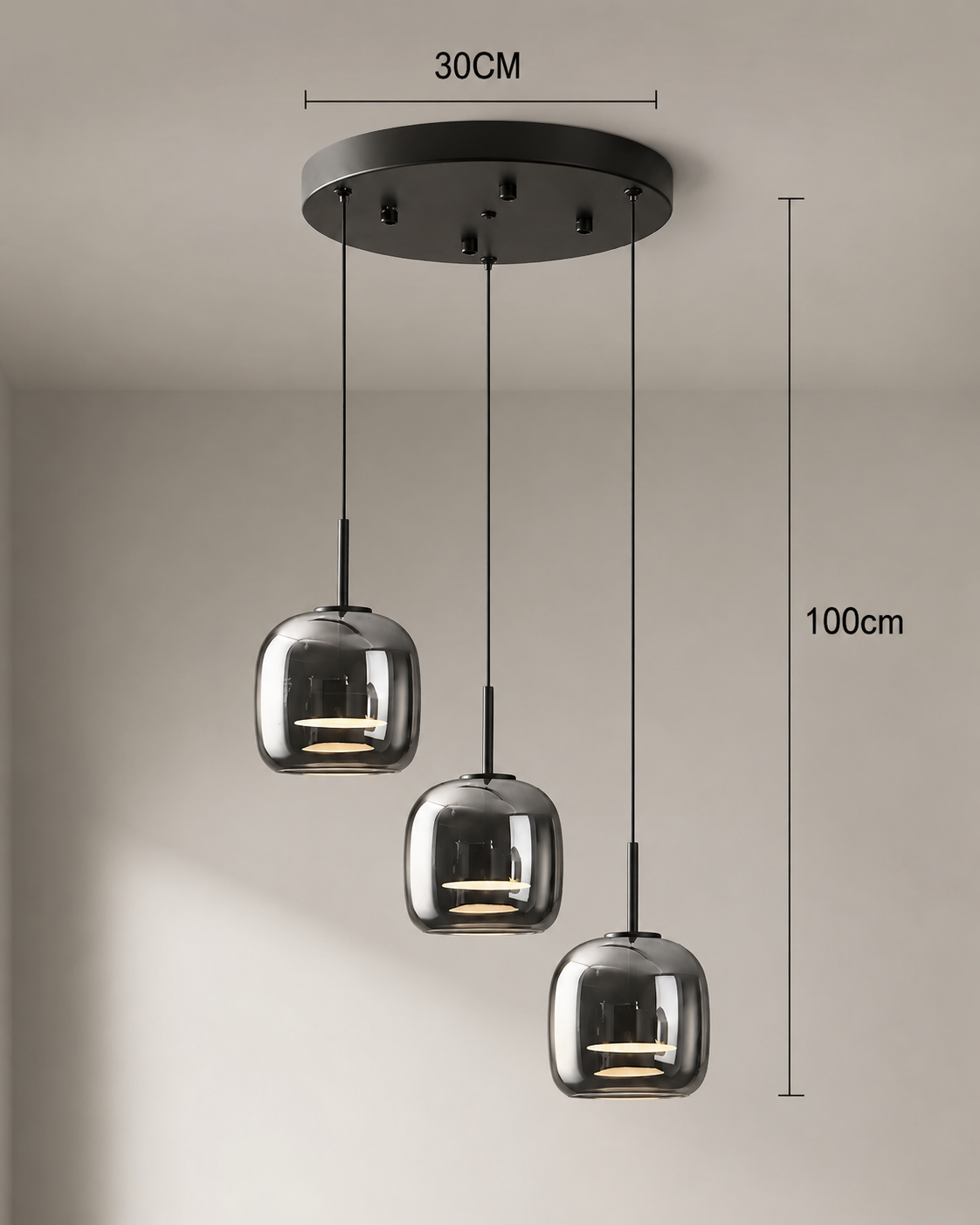 Modern Glass Trio Pendant Light
