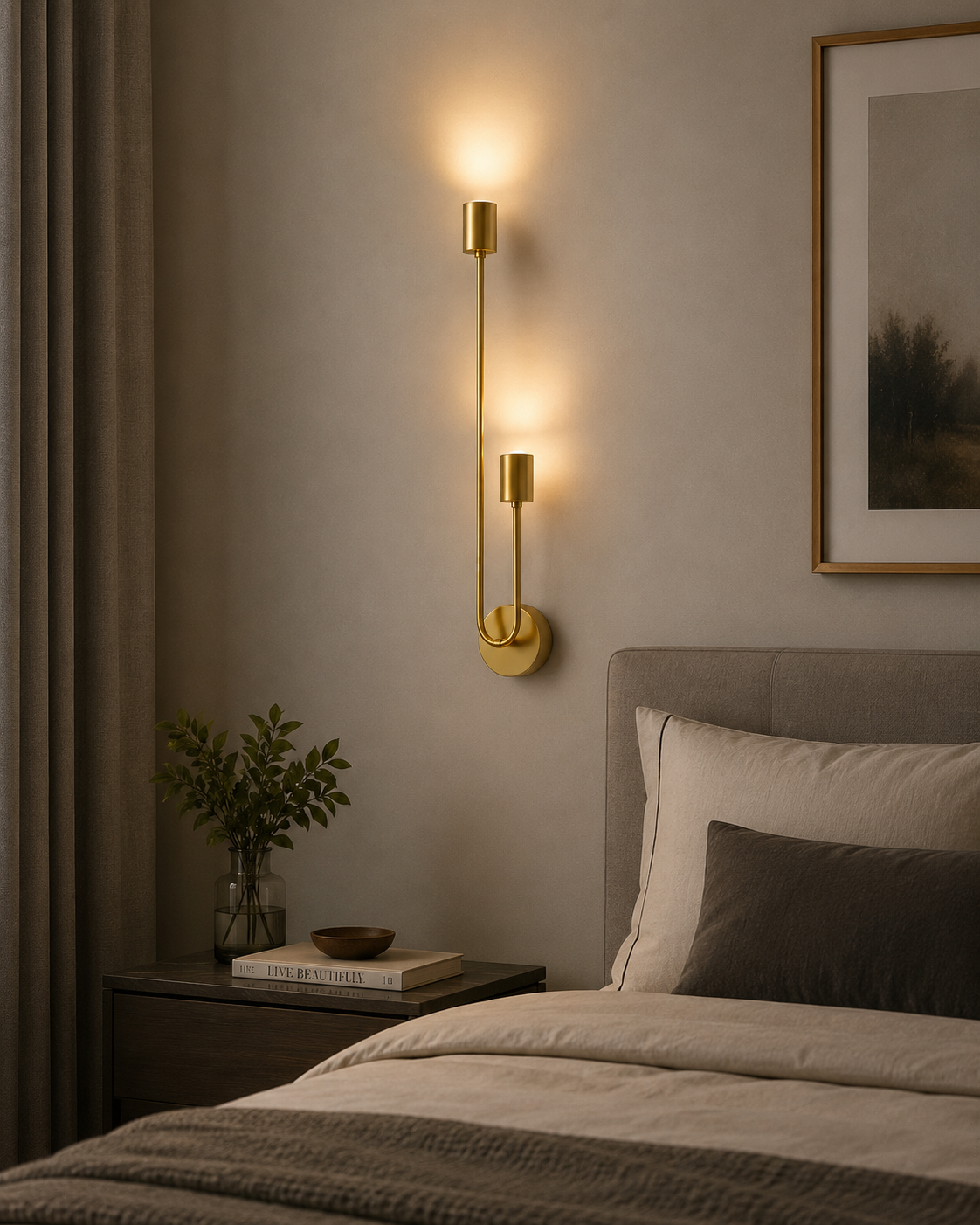Modern Gold Dual Wall Sconce