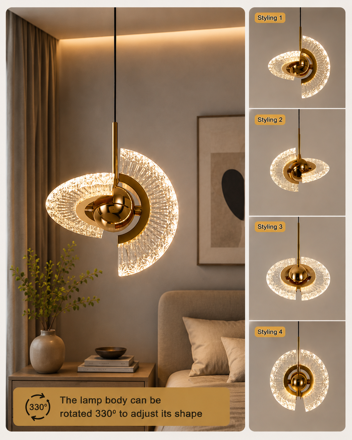 Crystal Halo LED Pendant Light