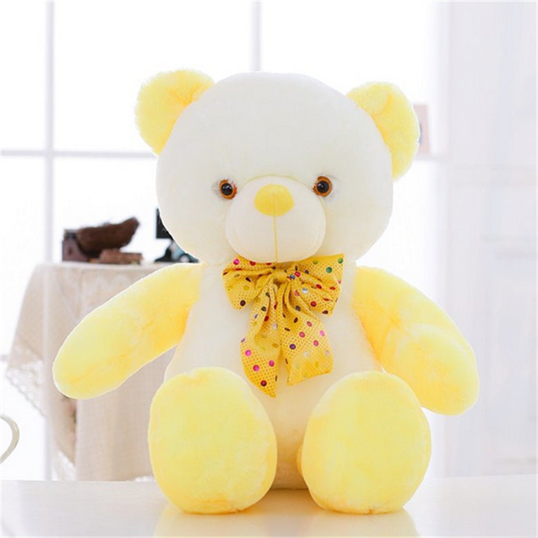 Illuminated Colorful Bow Tie Bear Music Toy