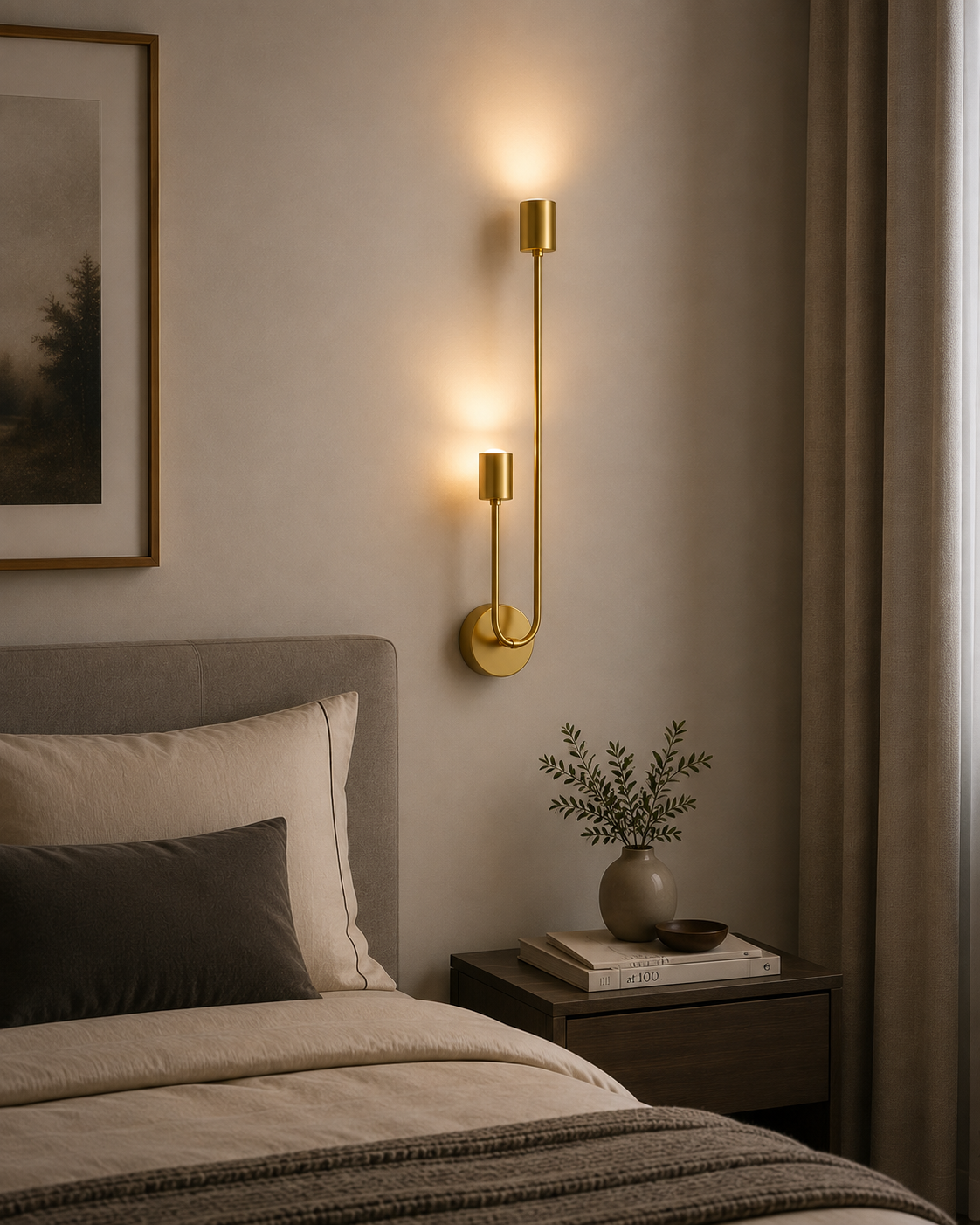 Modern Gold Dual Wall Sconce