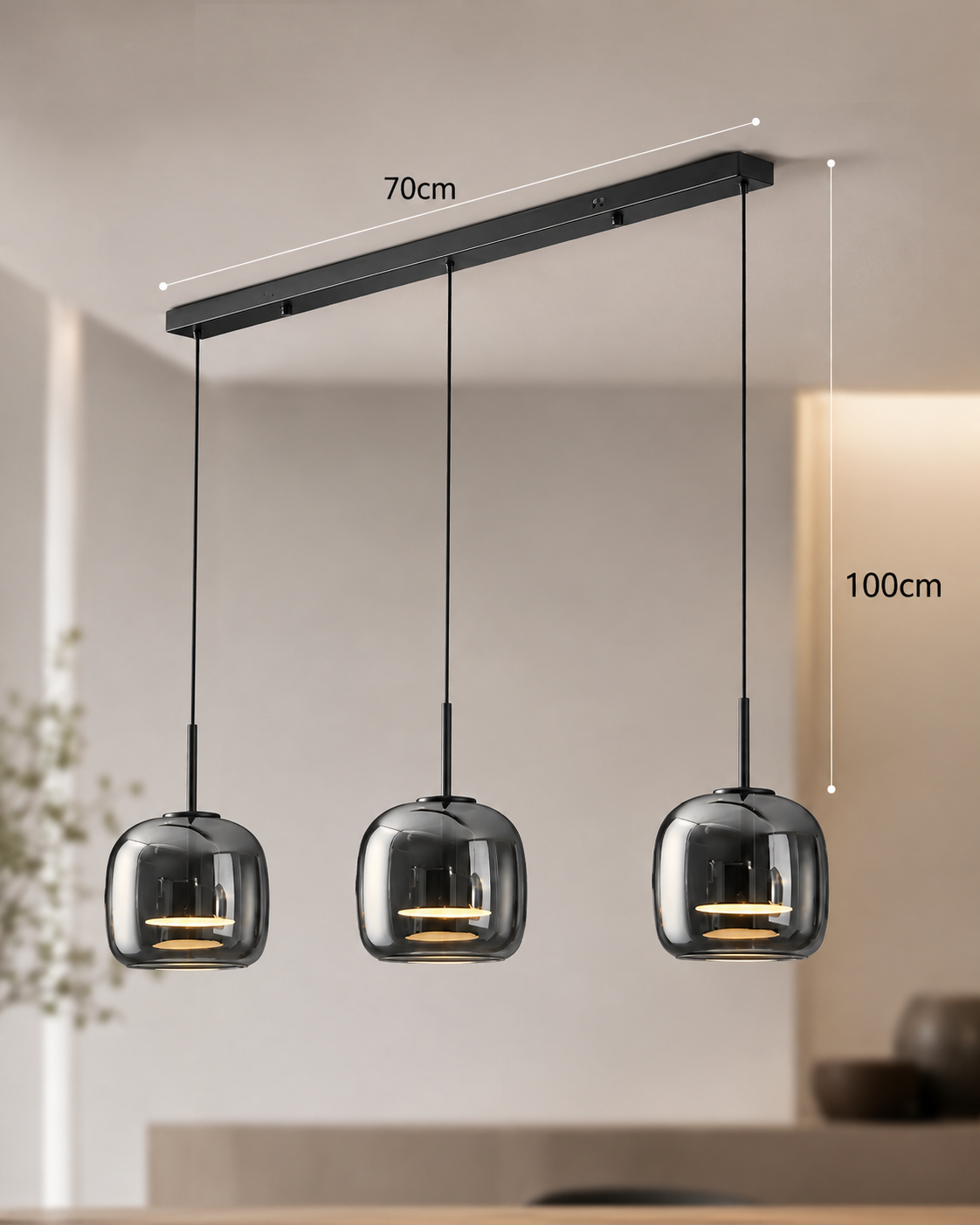 Modern Glass Trio Pendant Light