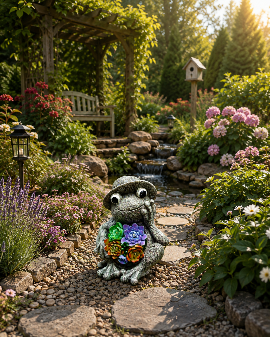 Solar Frog Garden Light