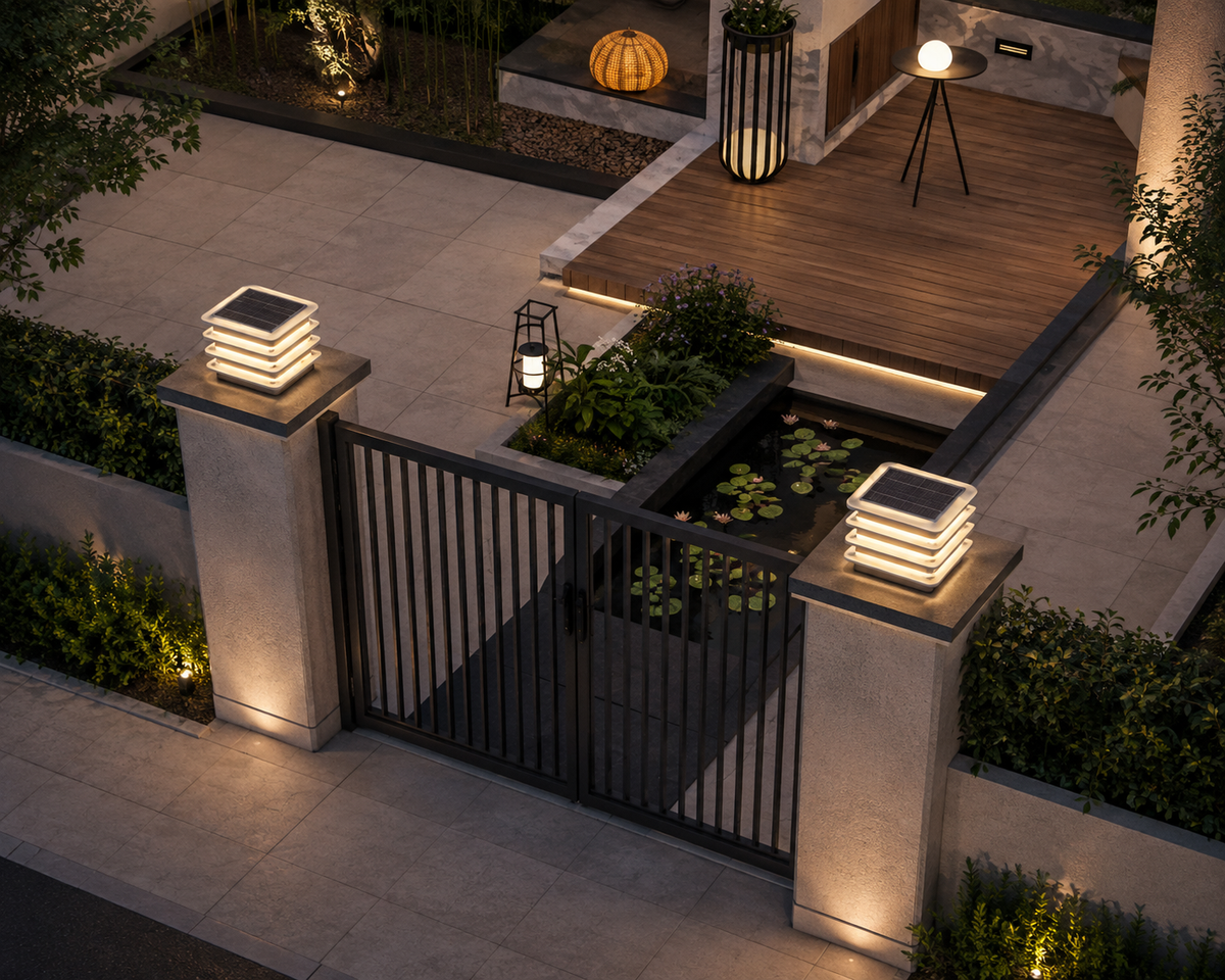 Modern Solar LED Outdoor Pillar Light