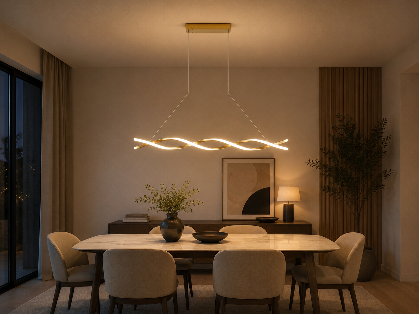 LUXEGLOW Infinity Wave LED Pendant Light