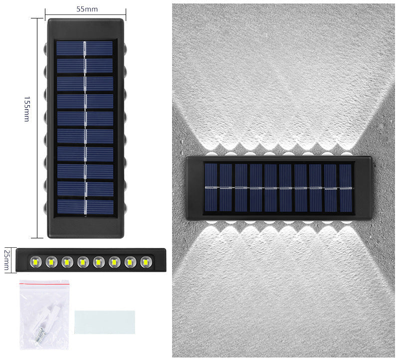 Solar Dual-Head Waterproof Outdoor Wall Lamp