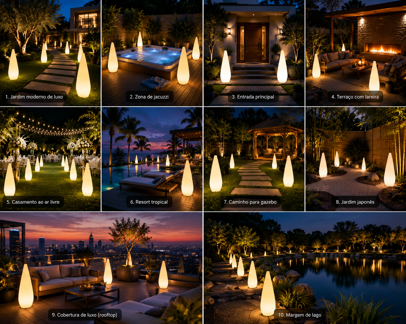 Outdoor LED Water Drop Light – Waterproof Garden Decoration