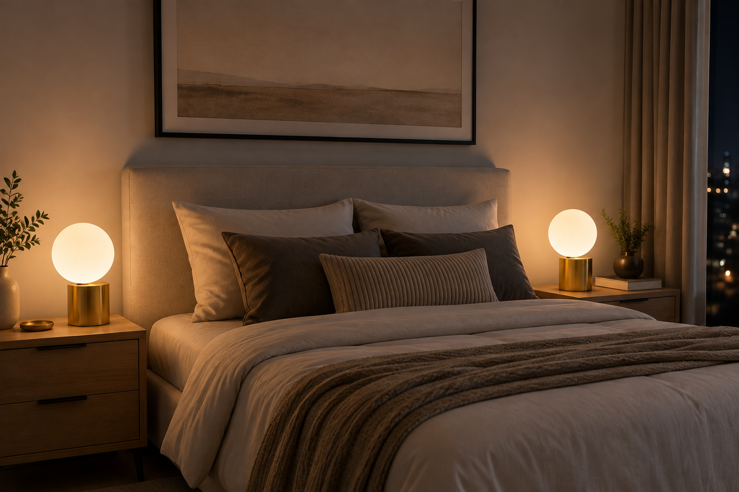 Nordic Minimalist Globe Table Lamp | Modern LED Bedside Lamp for Bedroom & Living Room