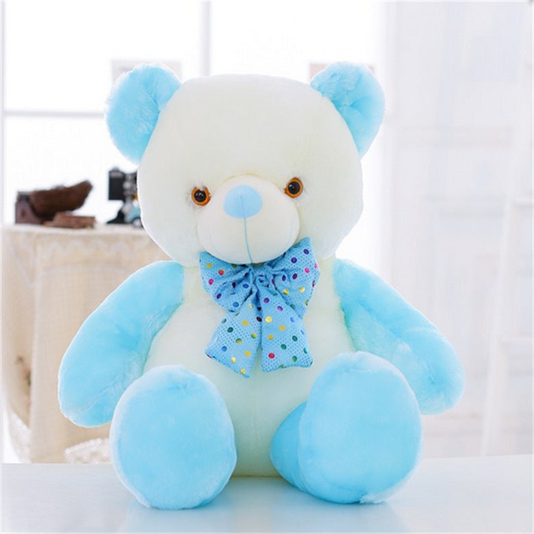 Illuminated Colorful Bow Tie Bear Music Toy