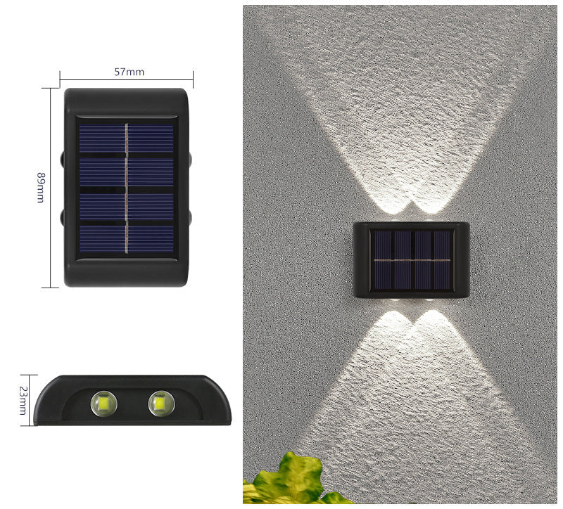Solar Dual-Head Waterproof Outdoor Wall Lamp
