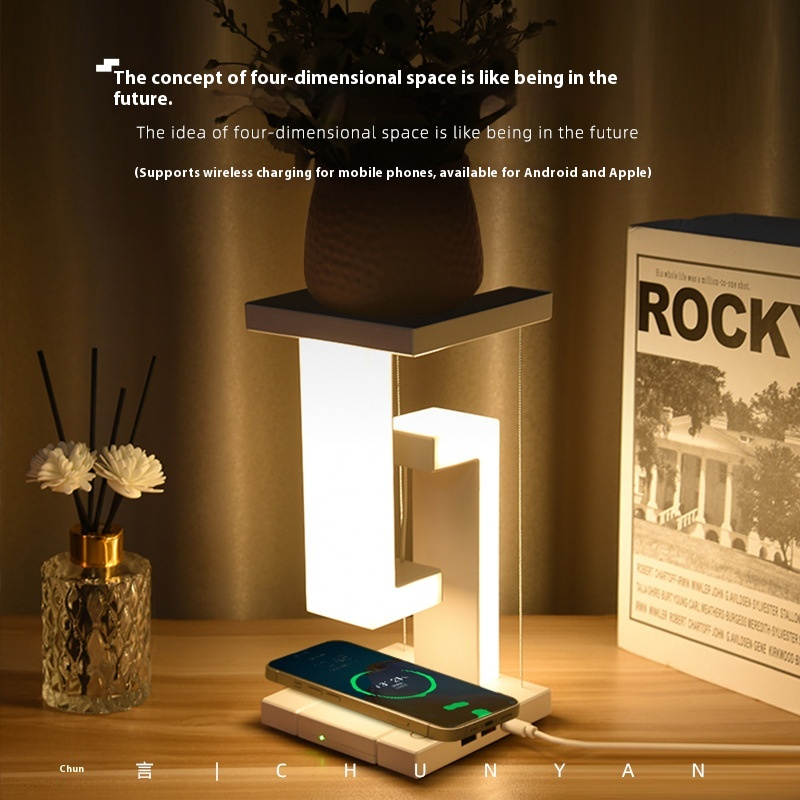 Modern Geometric LED Table Lamp with Touch Control | Stylish Bedside & Desk Light