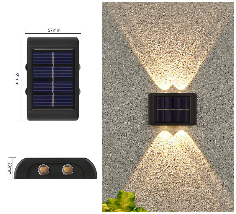 Solar Dual-Head Waterproof Outdoor Wall Lamp