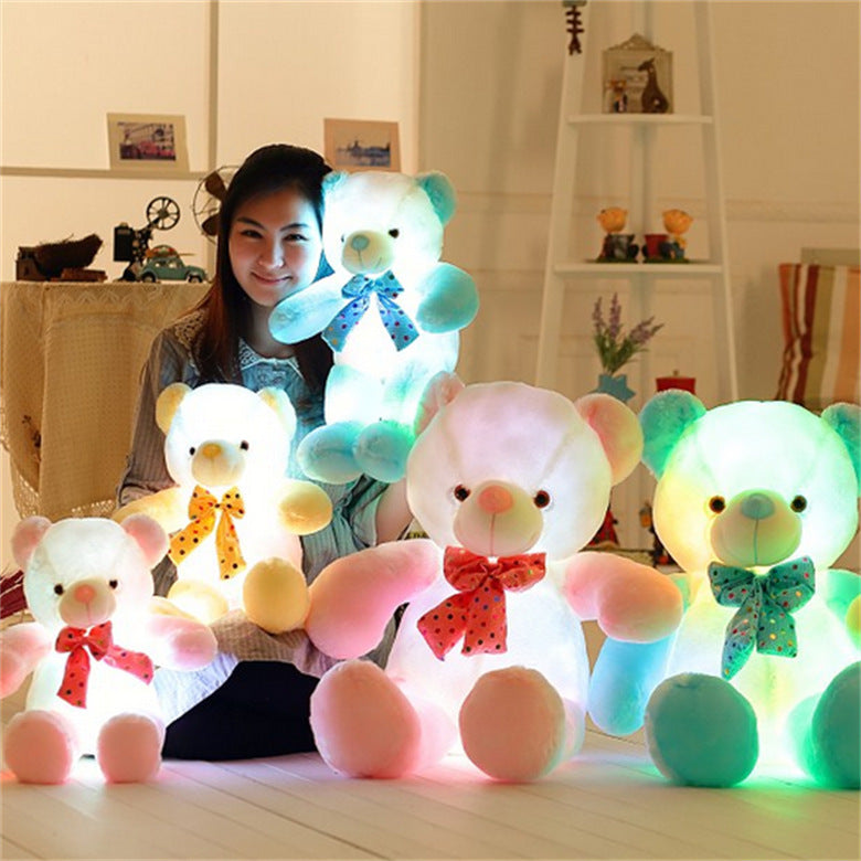 Illuminated Colorful Bow Tie Bear Music Toy
