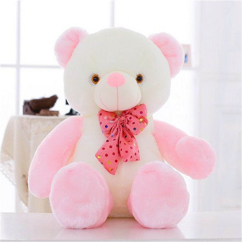 Illuminated Colorful Bow Tie Bear Music Toy