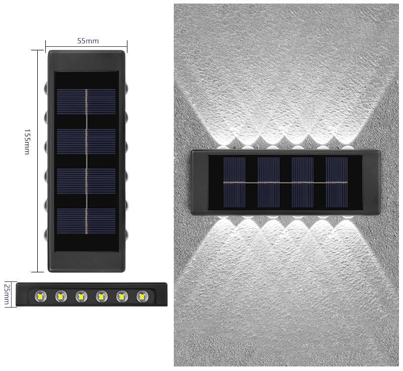 Solar Dual-Head Waterproof Outdoor Wall Lamp