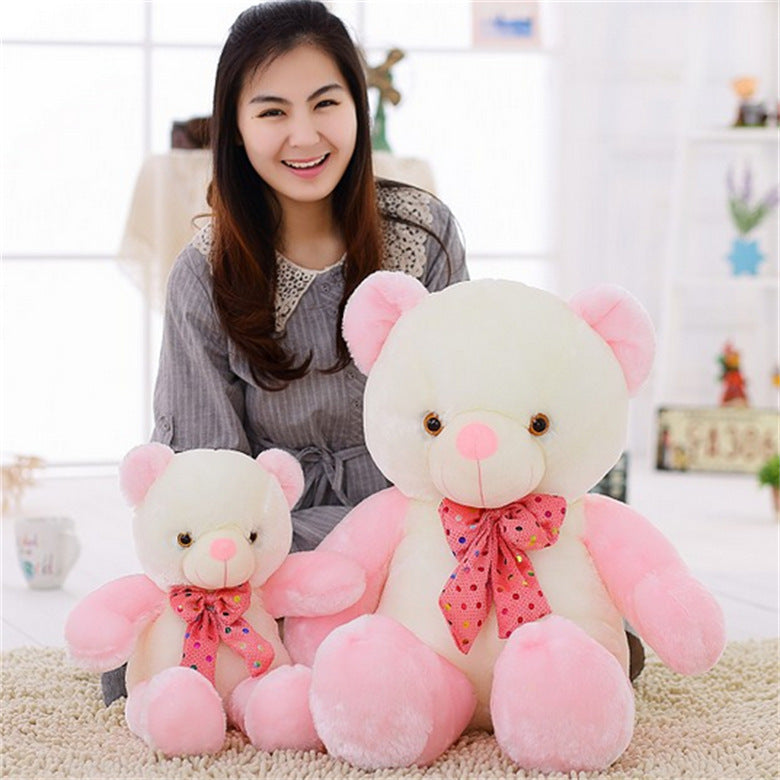 Illuminated Colorful Bow Tie Bear Music Toy