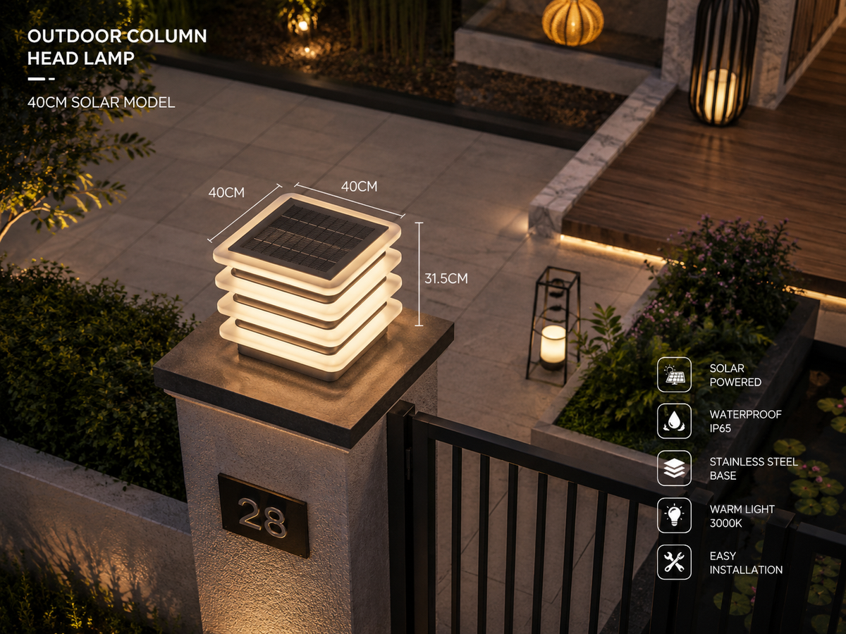 Modern Solar LED Outdoor Pillar Light
