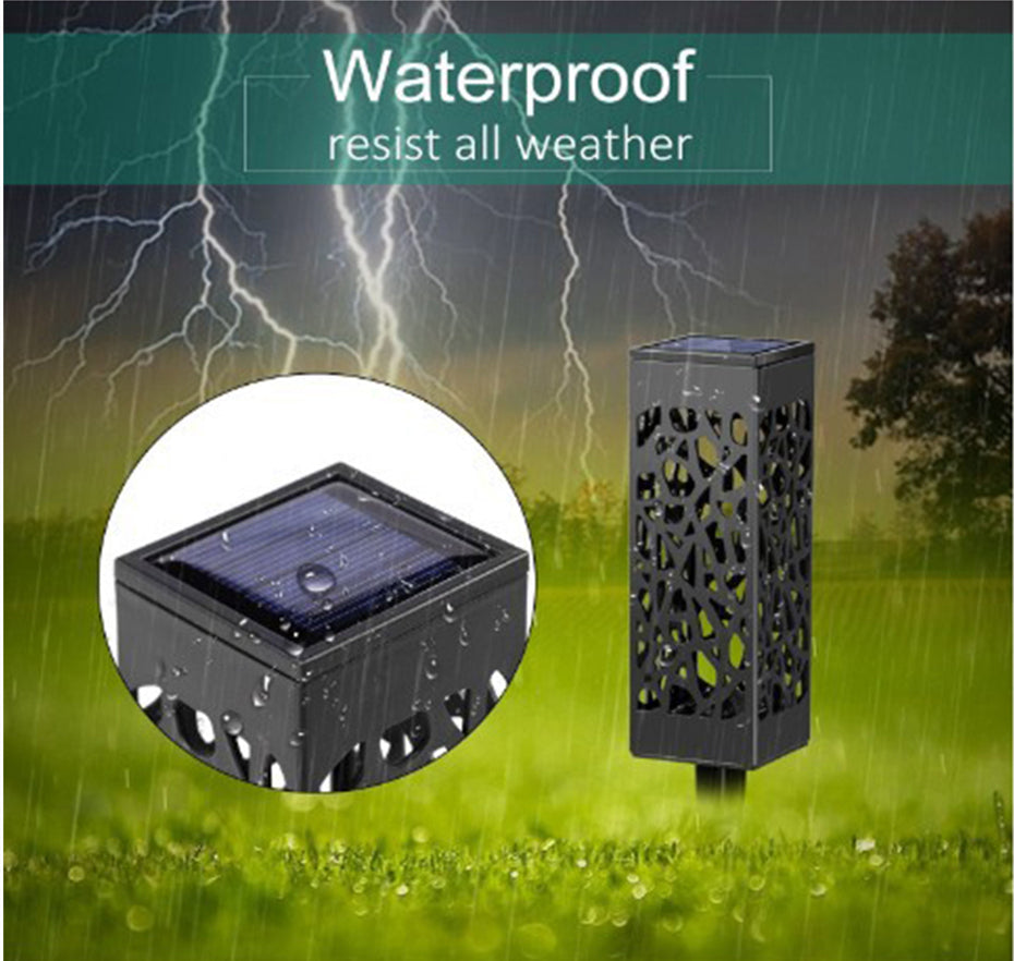 Outdoor Waterproof Solar Lamp with Hollow Design