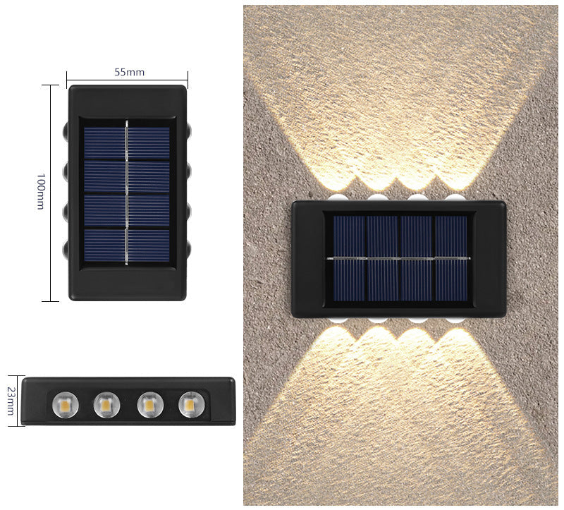 Solar Dual-Head Waterproof Outdoor Wall Lamp