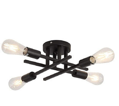 Vintage Black Iron Ceiling Light