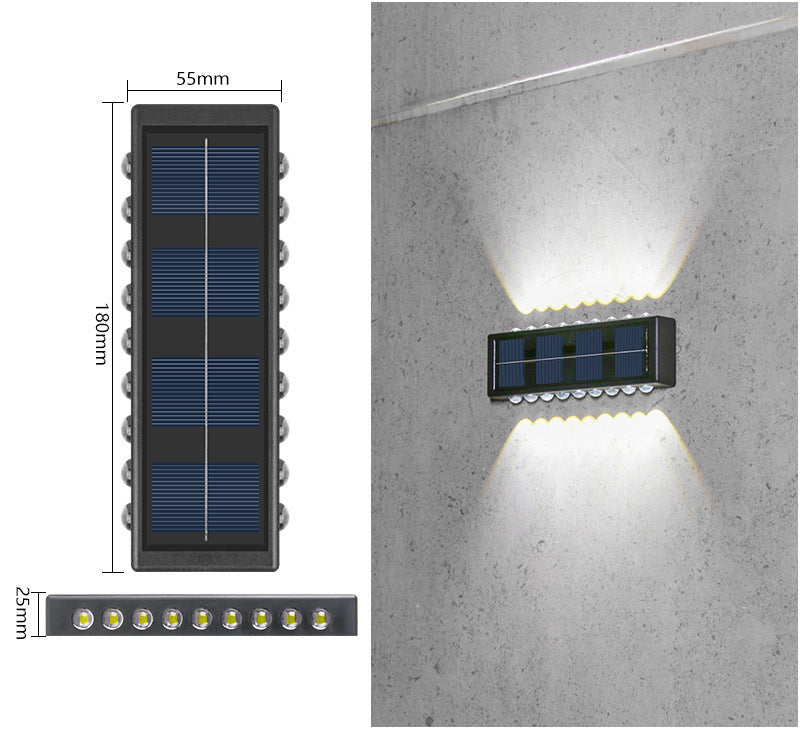 Solar Dual-Head Waterproof Outdoor Wall Lamp