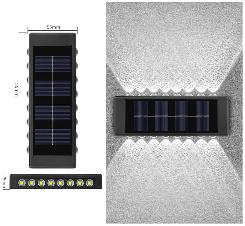 Solar Dual-Head Waterproof Outdoor Wall Lamp
