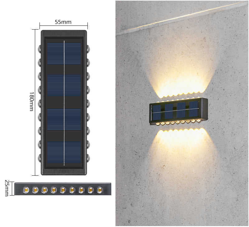 Solar Dual-Head Waterproof Outdoor Wall Lamp
